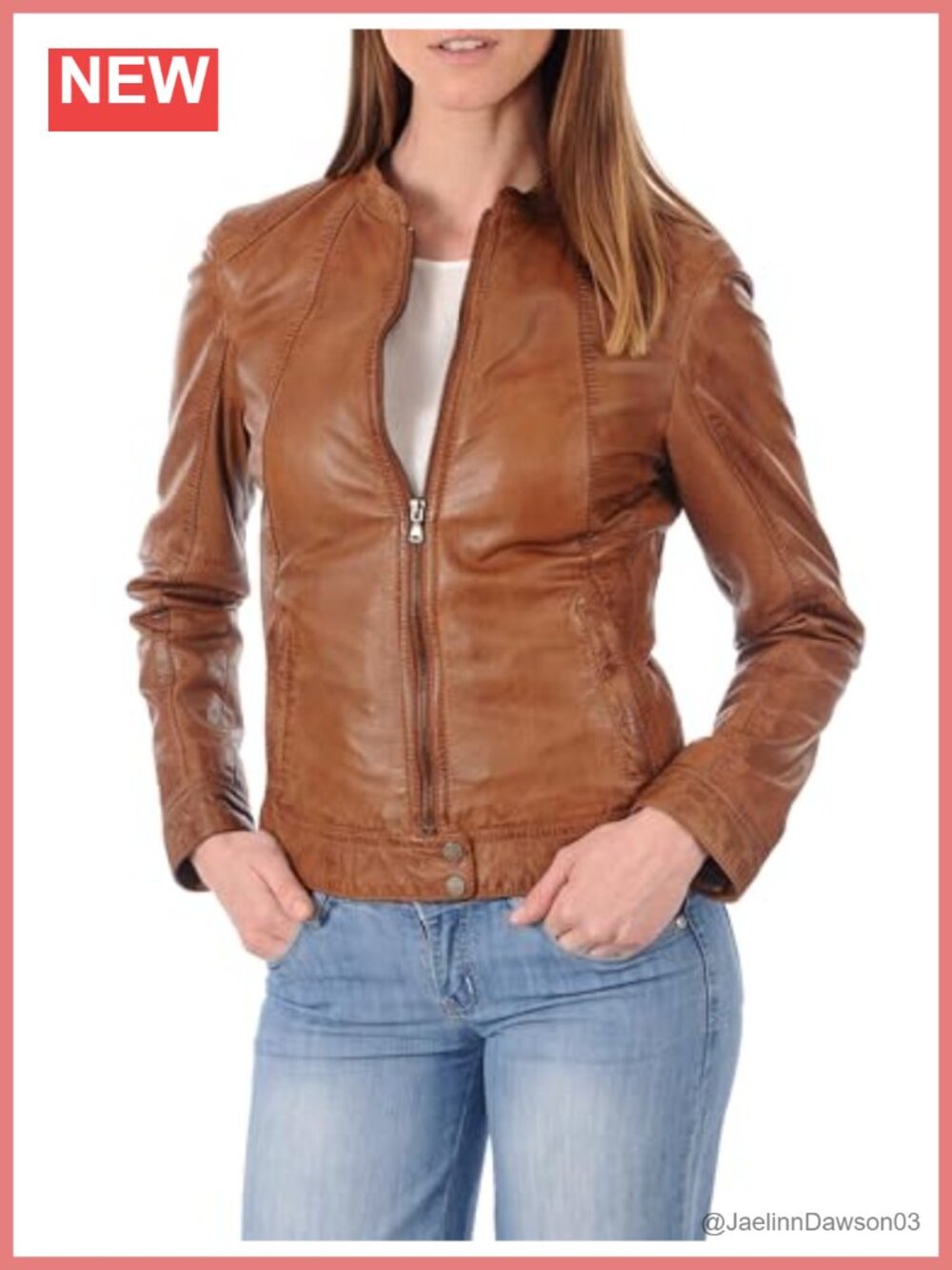 Lambskin Leather Biker Bomber Jacket Slim Fit Zip Moto Outerwear